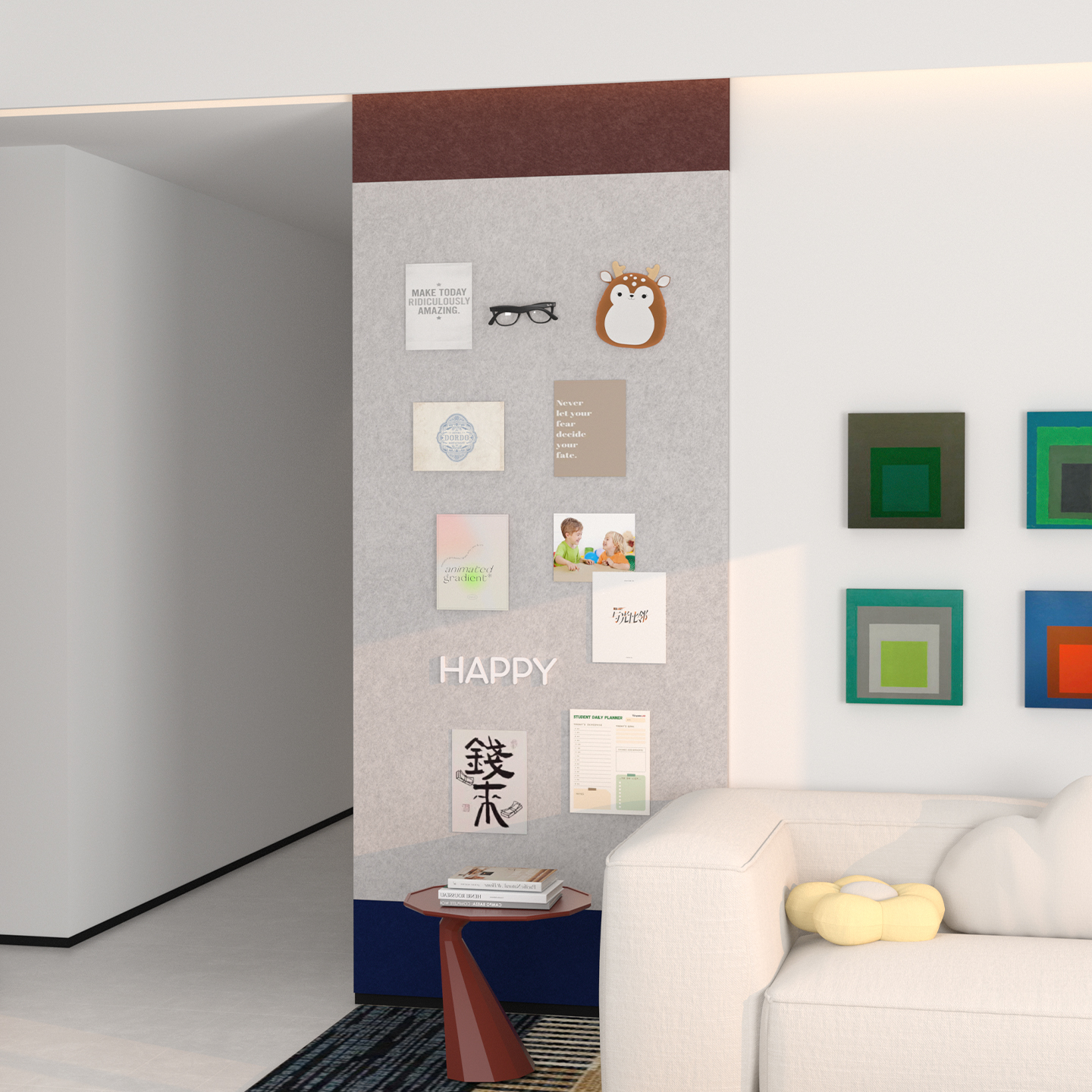 格里旺趣味毛毡板背景板