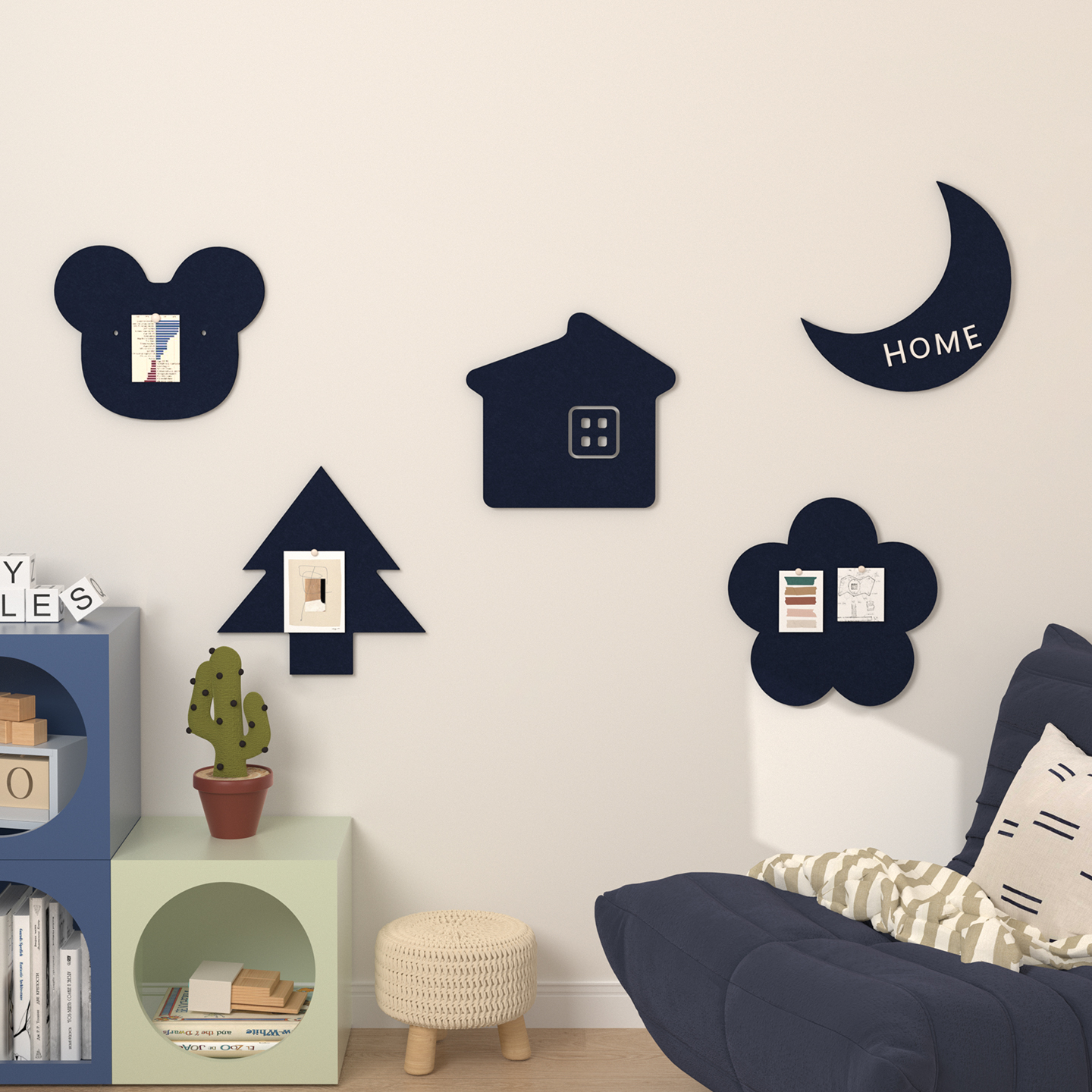 ins风墙贴毛毡板装饰布置趣味照片墙3d立体自粘背景墙免打孔贴画