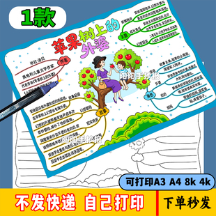 苹果树上的外婆思维导图手抄报三年级快乐读书吧必读书目好书推荐