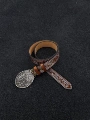 Khaki carved cross waist belt