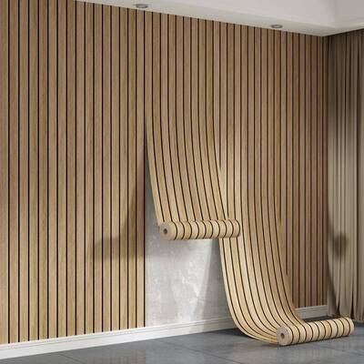 自粘格栅墙纸客厅卧室电视背景墙宾馆酒店工装壁纸防水铝膜墙壁纸