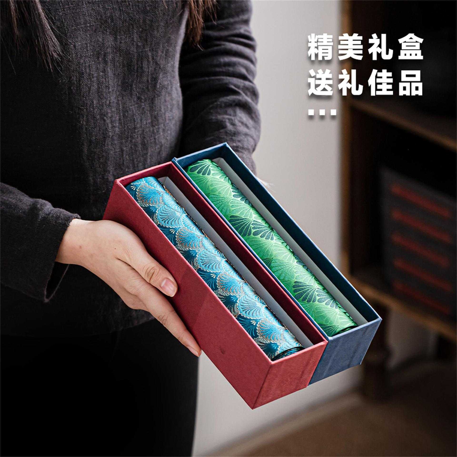 日式西阵织 双面双色茶席 织锦缎桌旗茶布禅意茶道配件节日礼盒
