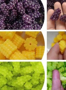 仿真迷你葡萄 假小紫色软迷你玉米食玩 迷你仿真玉米模型道具