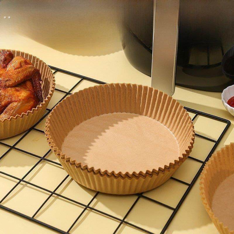 空气炸锅专用纸硅油纸盘子纸托盘圆形方形吸油纸食品垫烘焙大型家