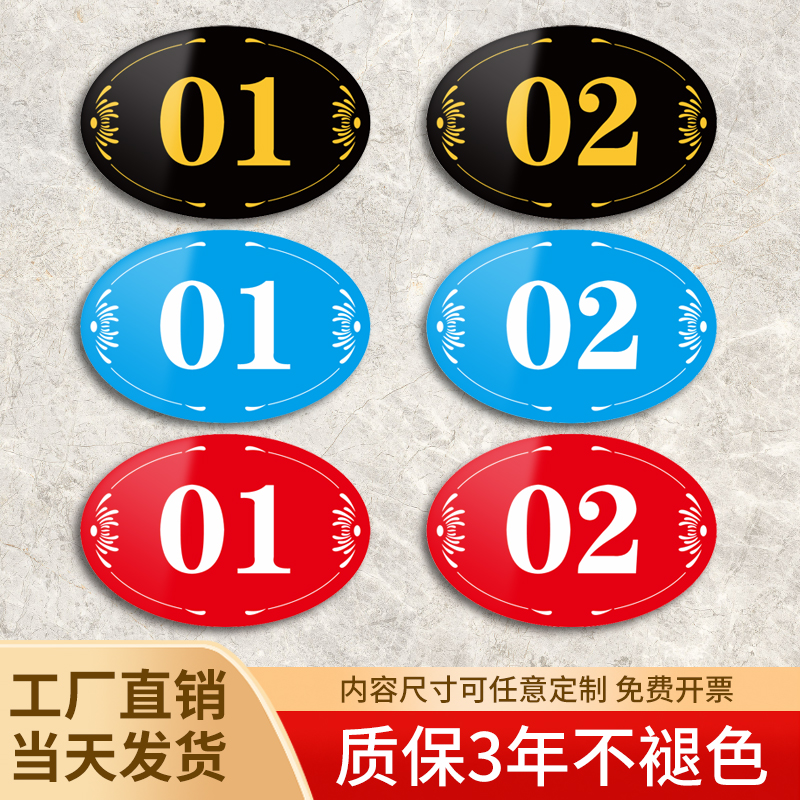 匠诺数字贴号码牌门牌编号定制