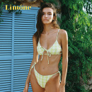 度假海边风 Limone分体泳衣女小胸聚拢性感绿色比基尼度假女士泳装