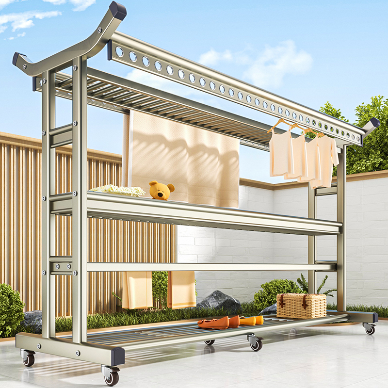 【顺丰包邮】铝合金落地衣架抗风