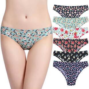 Flower Underwear Women Seamless Panties Briefs Plus Size内裤