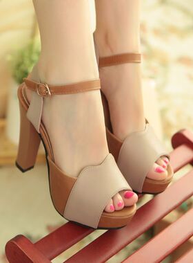 2017 Leisure OL high heels shoes women summer sandals sandal