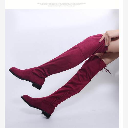 women knee-high boots shoes female big yards 43 大码女靴