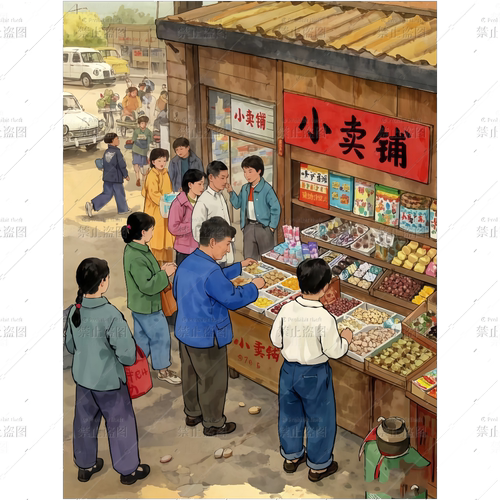 怀旧版农村放学贴纸:懂生活的小卖铺突破通勤场景感受中国老味道