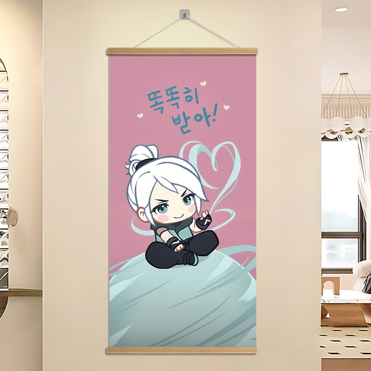 无畏契约捷风游戏卡面海报挂画实木挂轴挂画宿舍房间寝室装饰挂画
