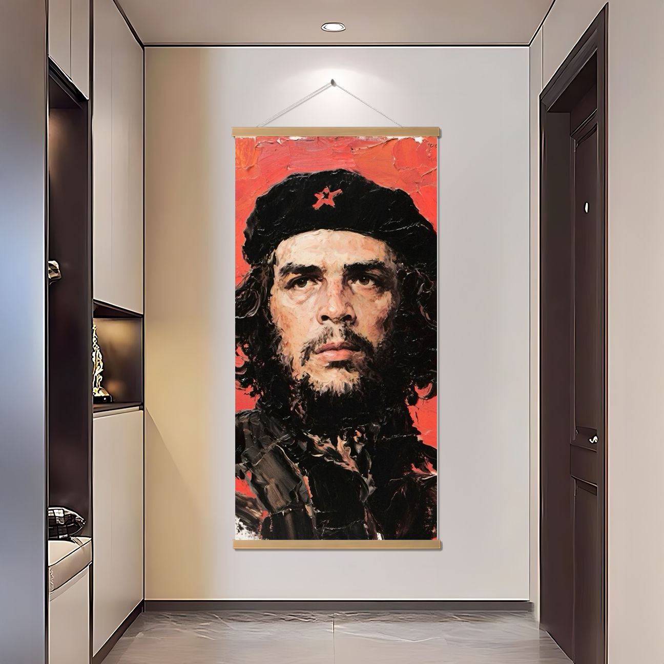 切格瓦拉共产主义革命励志挂画海报墙卧室书房宿舍实木装饰画红色