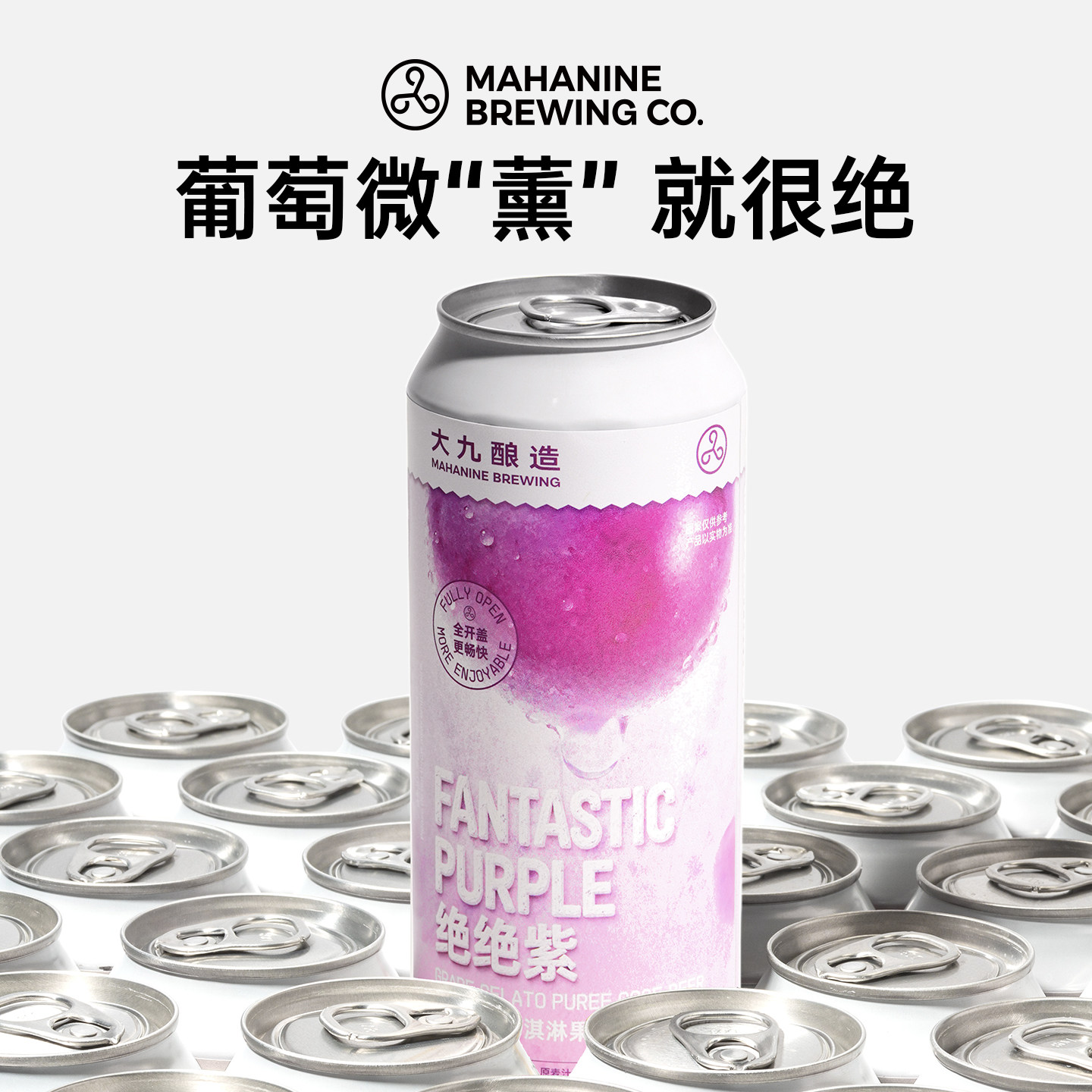 大九酿造绝绝紫双拼葡萄冰淇淋果泥古斯500ml24罐装果酒精酿啤酒