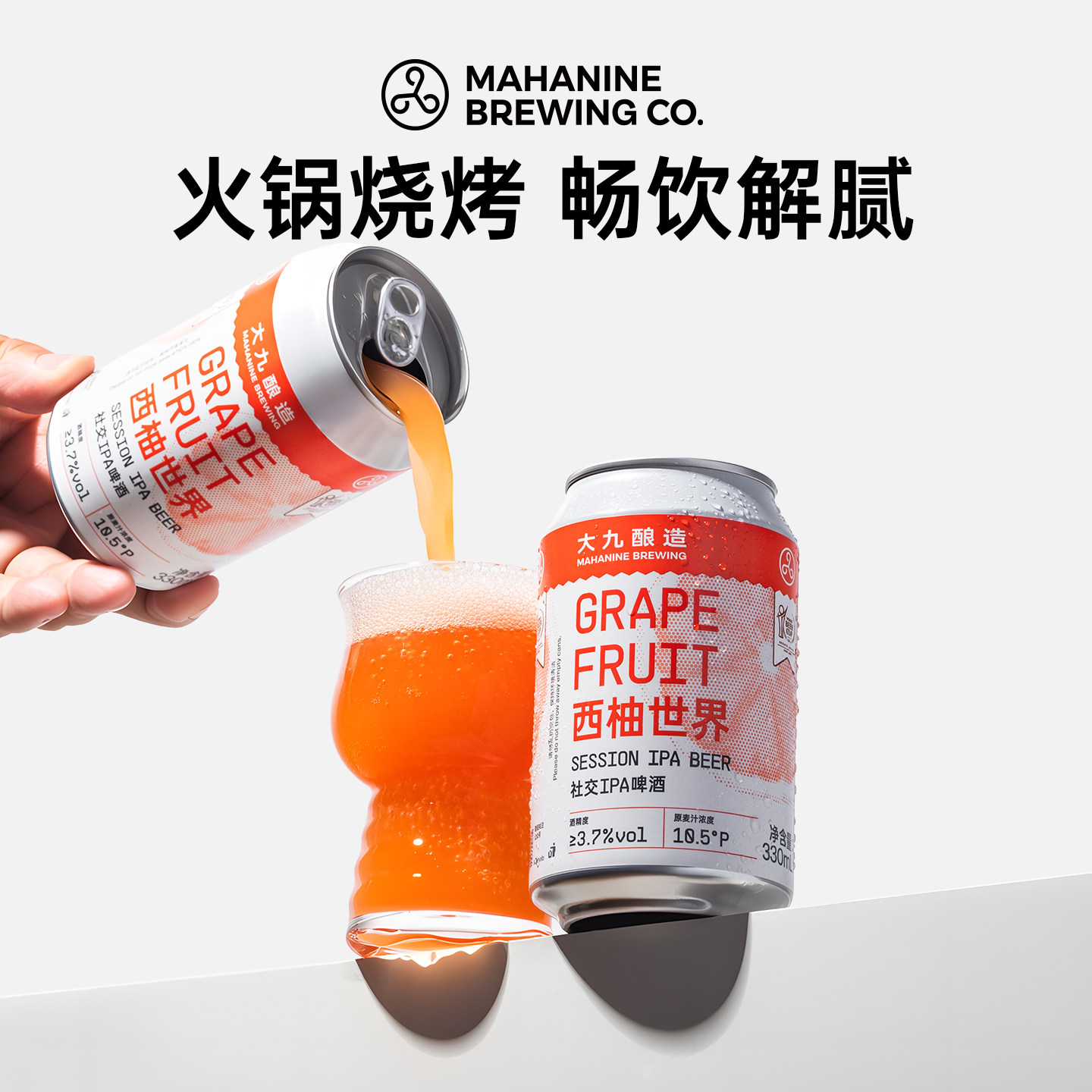 大九酿造西柚世界社交ipa啤酒330ml2罐装精酿国产酸鲜啤小麦果酒
