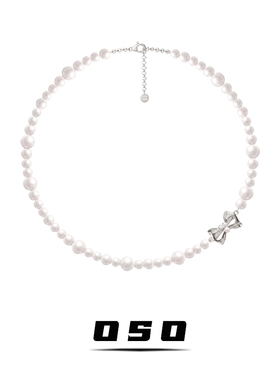 铃兰系列珍珠蝴蝶结项链轻奢小众蝴蝶结颈饰气质百搭珍珠锁骨链女