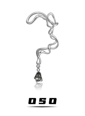 蛛序系列抽象扭转耳挂中性酷一体式耳环夹小众设计高级感新款耳饰