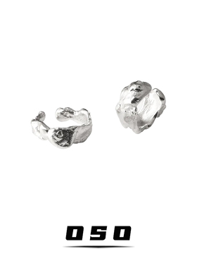 纯银ins冷淡风小众设计耳环高级感熔岩耳骨夹无耳洞气质耳饰