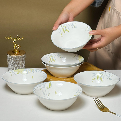 6英寸斗笠碗家用小号高级感菜碗吃饭碗陶瓷汤面碗大碗釉下彩餐具