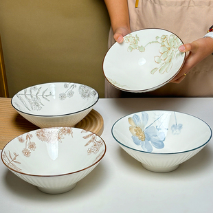 陶瓷面碗家用2026新款陶瓷釉下彩大号斗笠碗8寸汤面碗个人专用碗