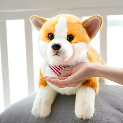 可爱狗狗毛绒玩具仿真柯基柴犬公仔玩偶手工布娃娃男女孩生日礼物