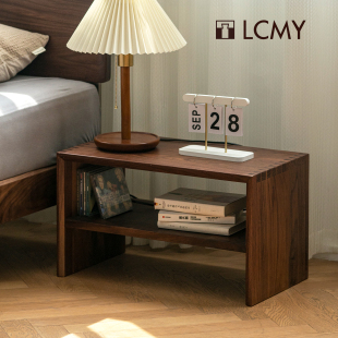 [平方多用柜]原创现代极简黑胡桃木榫卯结构换鞋凳 | 览春木业