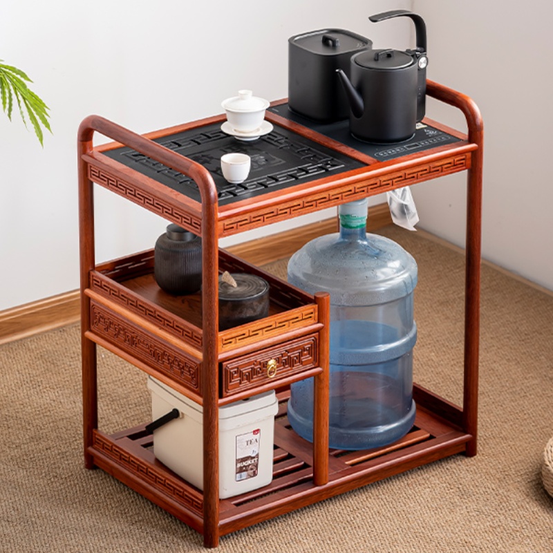 实木移动茶台小茶桌边柜家用茶水柜烧水泡茶一体茶几带轮中式茶车