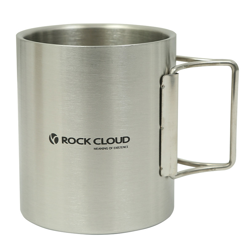 户外轻量便捷折叠双层不锈钢水杯