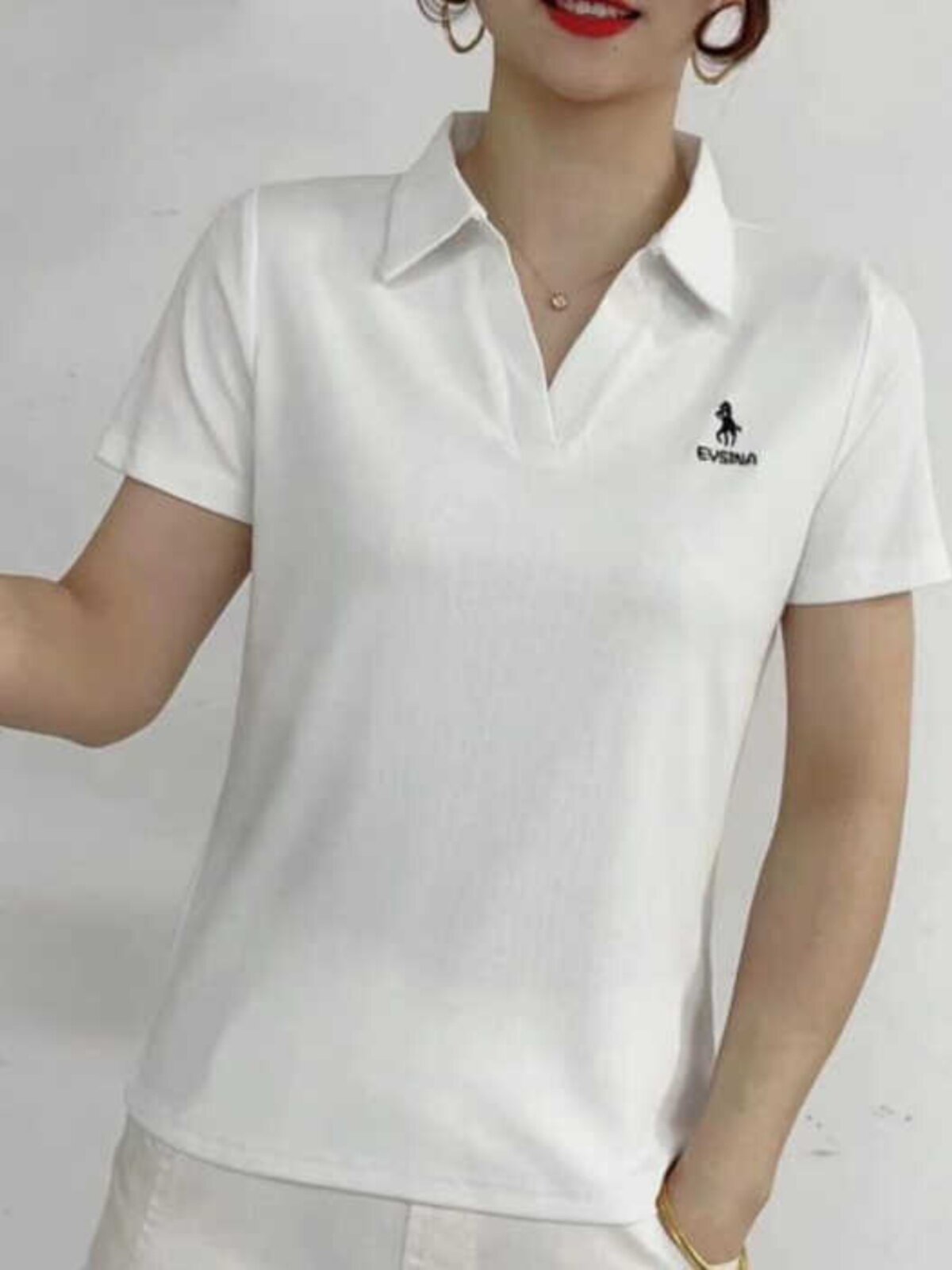 SUMMER NEW FASHION SLIM POLO SHIRT WOMENS EMBROIDERY VERSATILE CASUAL SHORT SLEEVE T-SHIRT WOMENS MIDDLE-AGED TOP MOM WEAR