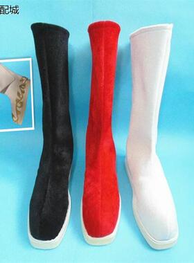 古装靴子cos男女黑白红色古装鞋子古代戏曲武侠演出古典表演靴子