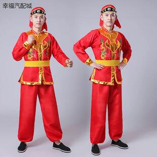 威风锣鼓服装舞龙舞狮打鼓轿夫民族秧歌婚庆表演舞蹈演出服装男款
