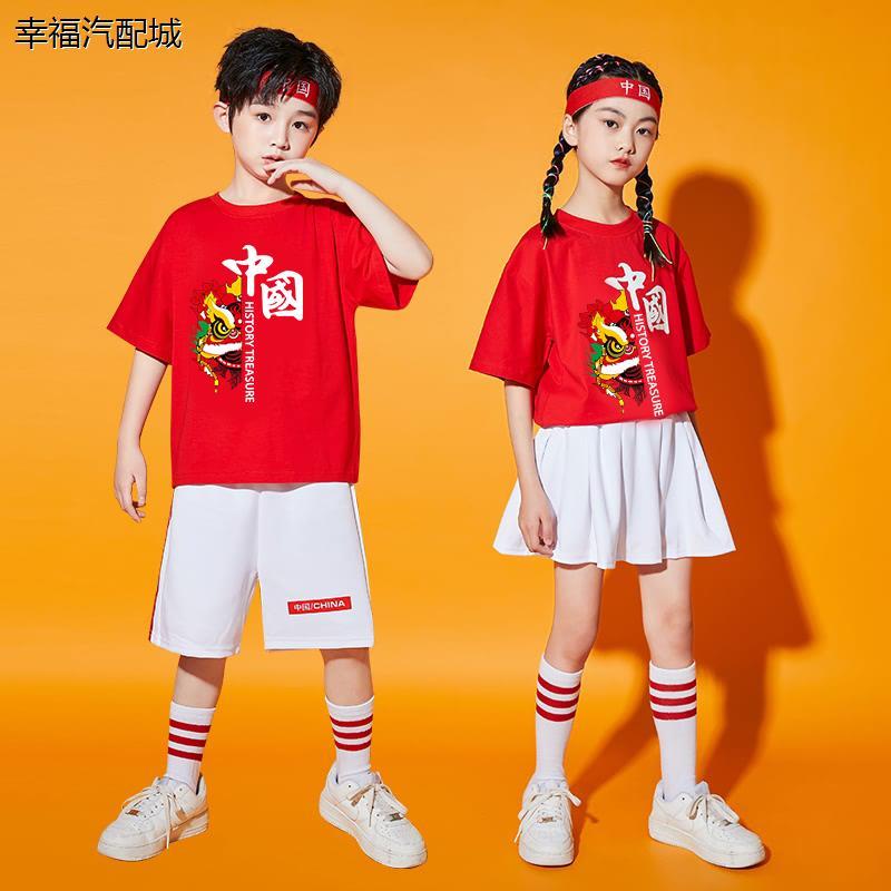 儿童拉拉队表演服中国风