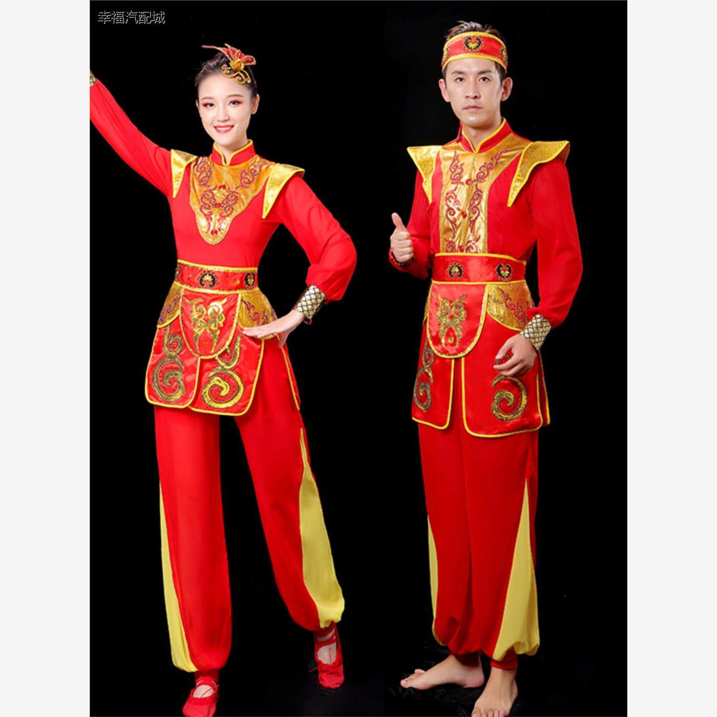 民族打鼓服演出服女中国