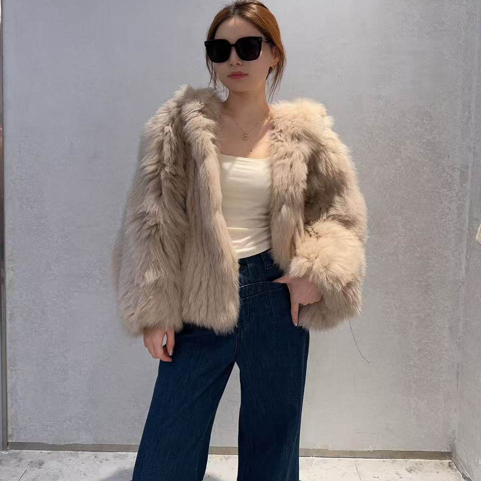 2025新款狐狸毛大熊双面编织年轻中长款服装女皮草外套女百搭慵懒