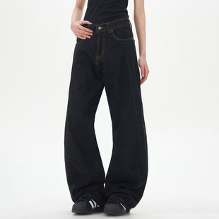 URSGGON美式复古水洗街头原牛牛仔裤男女潮牌高街宽松弯刀休闲裤