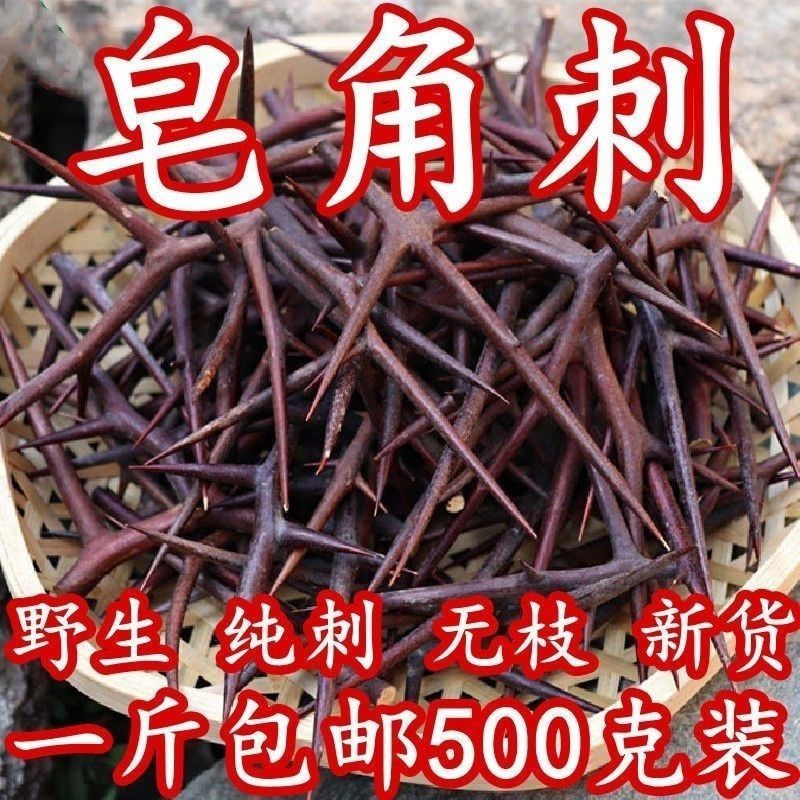 深山老树秦岭皂角刺的功效野生中药材500g精选无枝皂角刺粉泡水喝