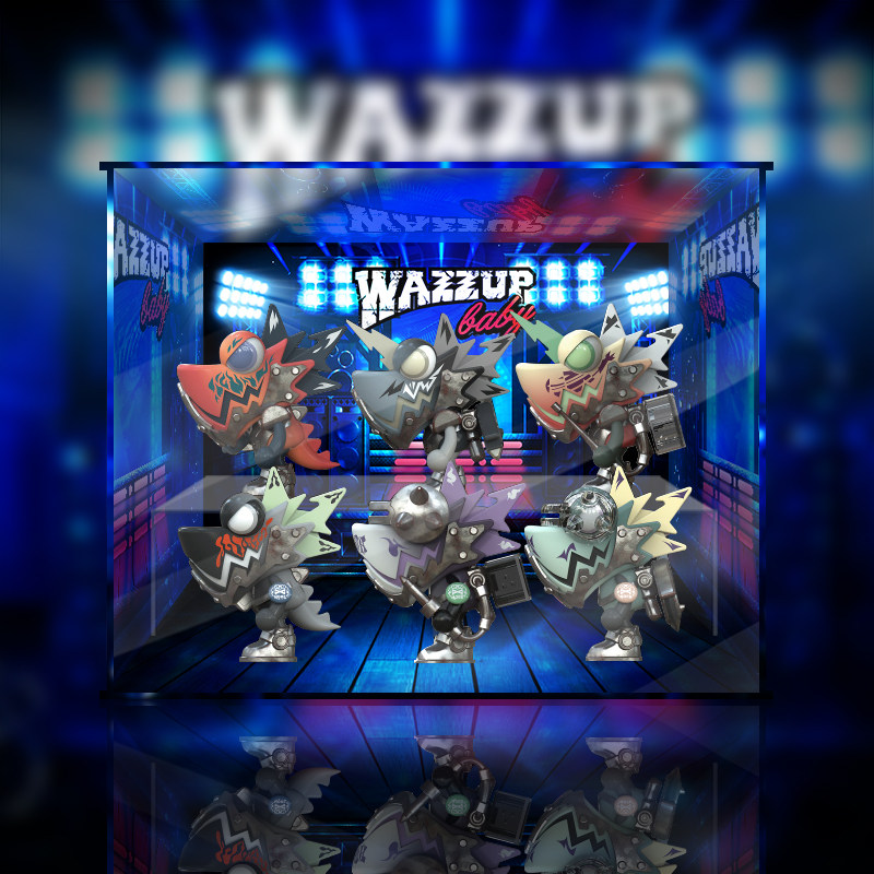 wazzup变色龙第八代s-废土星球 盲盒收纳架桌面模型防尘展示盒