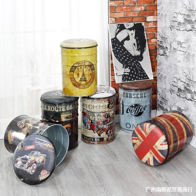 油漆桶凳子商用复古油桶凳酒吧矮凳家用工业风储物凳收纳凳铁桶凳