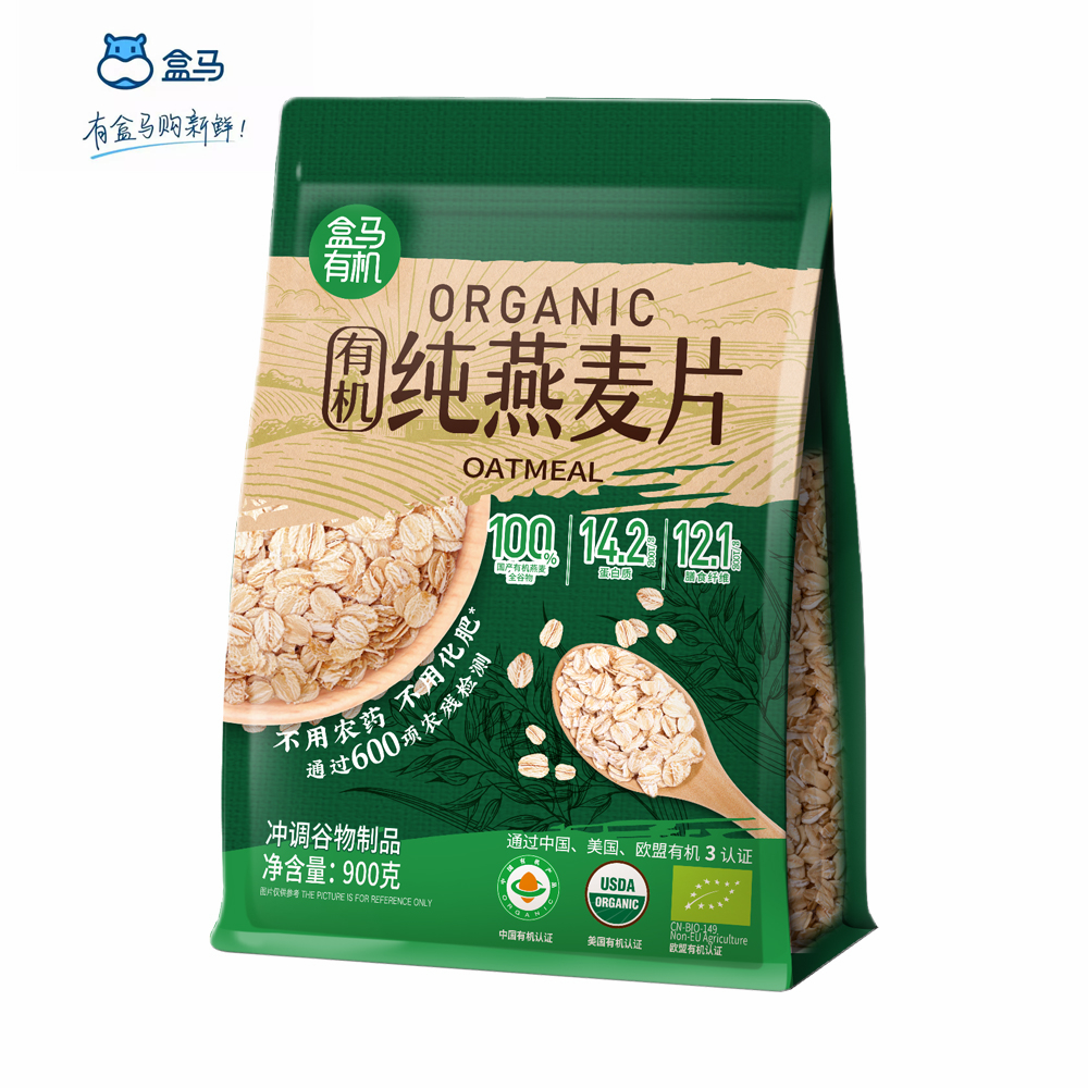 盒马有机纯燕麦片900g