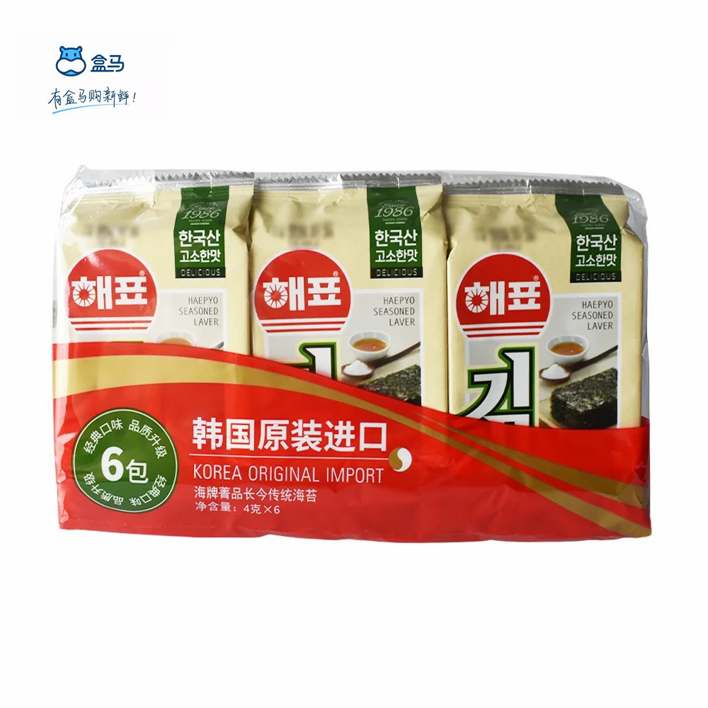 盒马海牌长今韩国进口传统海苔4g*6袋装即食海苔片休闲零食小吃