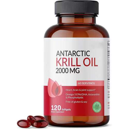 亚马逊爆款TK热卖120粒 南极磷虾油Antarctic krill oil瓶装