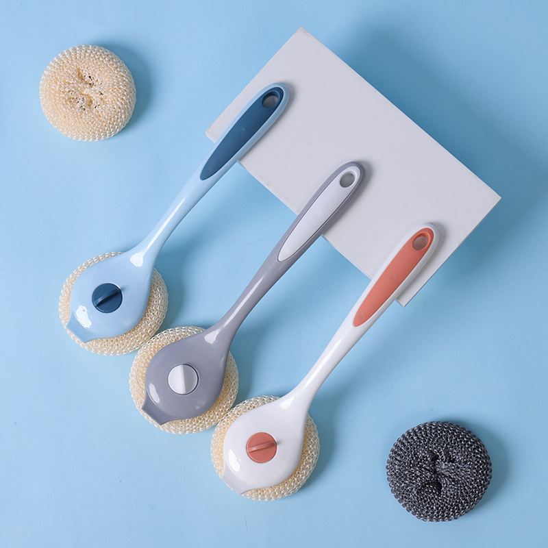 长柄钢丝球不掉渣 家用钢丝球清洁球不锈钢刷锅神器清洁球