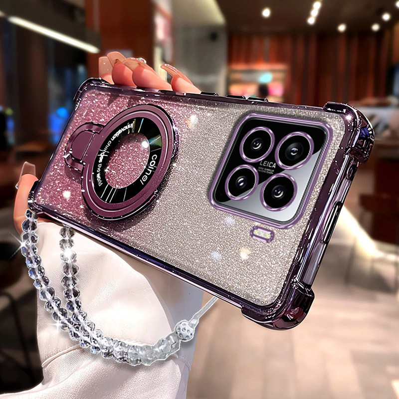 适用小米15手机壳全包镜头防摔保护套15Pro磁吸支架女款软壳14Pro时尚高级感13Pro硅胶超薄Xiaomi15Pro带挂绳