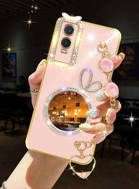 vivoY76s手机壳y75s时尚个性女新款V2156A防摔新款viviy74s网红潮流化妆镜丫76s镶钻超薄viv0y76s硅胶保护套