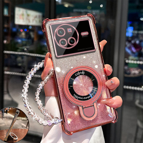 vivoX80硅胶创意手机壳带支架