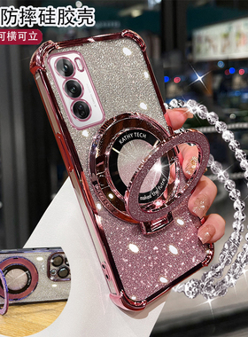 OPPOReno14手机壳13/12/11Pro高级四角气囊防摔10/9/8Pro+镜头膜全包ren08网红创意支架7se硅胶软壳6/5女新款