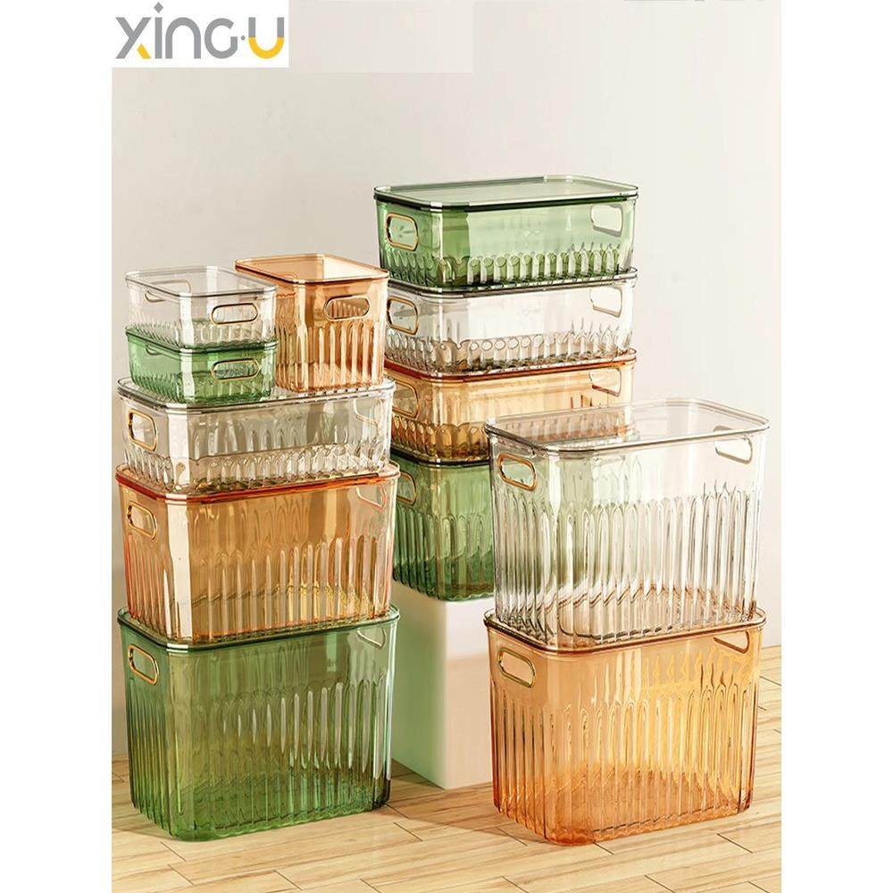 德国收纳盒桌面组织者零食化妆品杂物透明丙烯酸塑料家用收纳盒