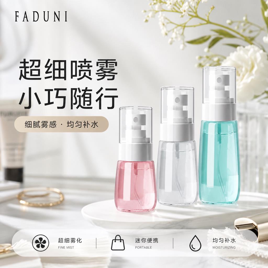 日本超细喷雾瓶子脸部保湿化妆品小喷瓶可携式旅行分装瓶酒精喷壶
