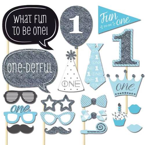 搞怪生日拍照道具领结嘴唇手持道具儿童周岁生日帽子装扮布置用品