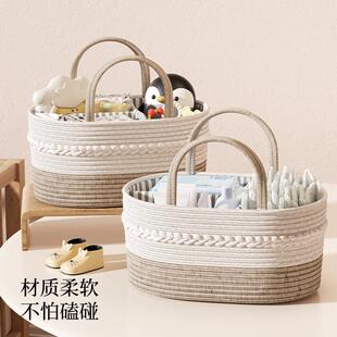 日本进口婴儿包收纳篮可携式婴儿用品储物提篮子新生儿尿分格护理